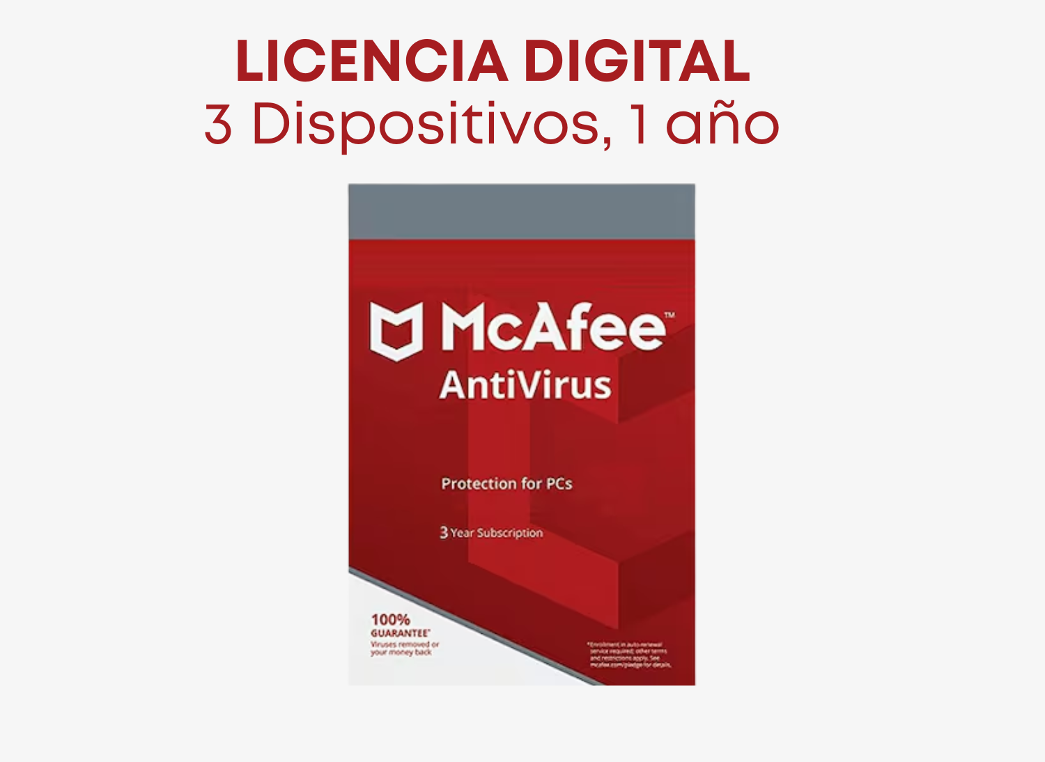 McAfee AntiVirus Plus [Licencia Digital] 3 dispositivos 1 año