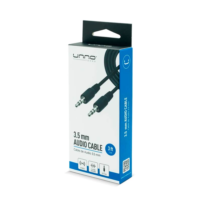 Cable de Audio 3.5mm Unno Tekno CB4052BK 3.5 Metros Negro